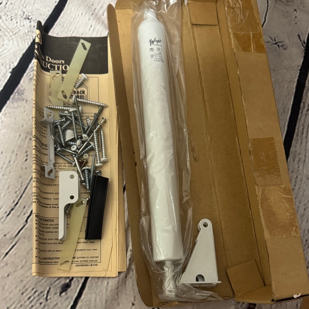White Door Closer Kit with Hardware